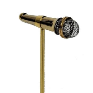 Dolls House Microphone on Stand Miniature Music Room Pub Accessory