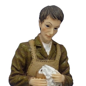Dolls House People Victorian Servant Polishing Silver Resin Figure