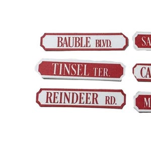 Poppenhuis Kerst Straat Verkeersbord Feestdag Wanddecoratie 1:12 Gedrukte kaart