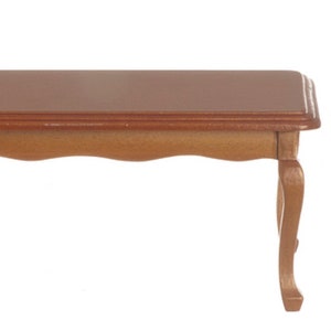 Dolls House Walnut Queen Ann Rectangular Table Miniature Dining Room Furniture