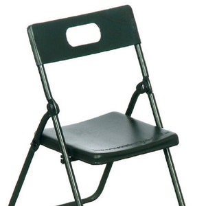 Dolls House Black Metal Folding Chair Modern Kitchen Cafe Garden Furniture