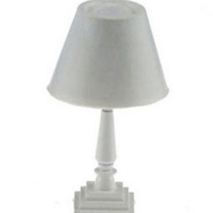 Dolls House Modern Table Lamp White Base &amp; Shade 12V Electric Lighting