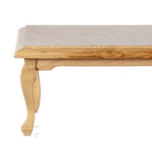 Dolls House Light Oak Queen Ann Coffee Table Miniature Living Room Furniture