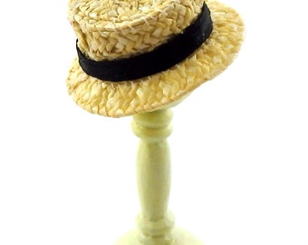 Small 2/" Straw Boater Hat for Dolls Bears Craft Projects