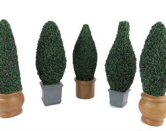 Dolls House Flat Back Topiary Bush Tree in Pot Miniature 1:12 Garden Accessory
