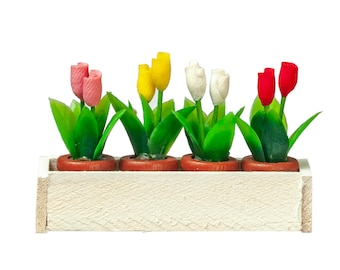 Details about / 1:12 Scale Wooden Window Box Trough Tumdee Dolls House Outdoor Flower Planter 95