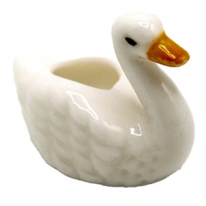 Casa de bonecas Porcelana Pato Pote Vaso Miniatura Casa ou Jardim Acessório 1:12