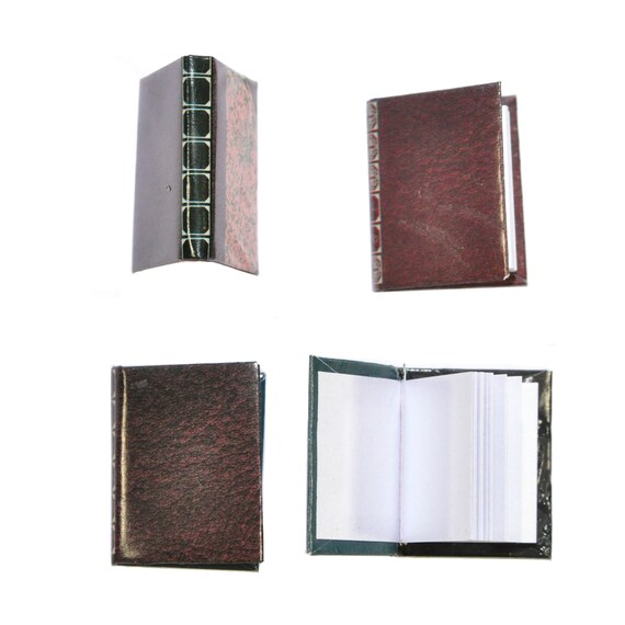 Dollhouse Miniature Books Set - 4 Bound Books With Pages, 1:12 Scale Study Library Accessory