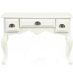 Dolls House White Writing Desk Secretary Table Miniature 1:12 Study Furniture