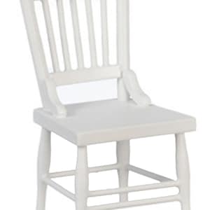 Chaise d&#39;appoint en bois blanc pour maison de poupée, meubles de salle à manger de cuisine miniatures