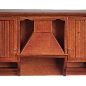 Dolls House Walnut Cooker Range Hood Unit JBM Miniature Kitchen Furniture