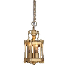 Dolls House Hanging Birdcage Lantern Ceiling Lamp 12V Electric Lighting