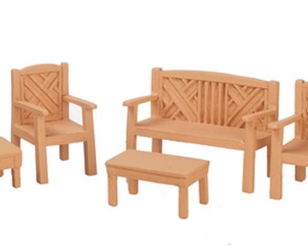 Dolls House Garden Patio Furniture Set Suite 1:24 Half Inch Scale