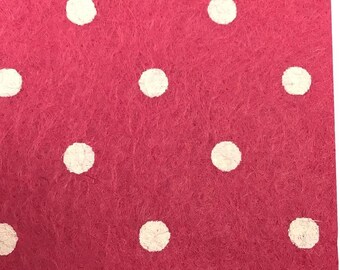 Dolls House Pink Rug with White Spots Miniature Flooring Accessory 1:12 Scale