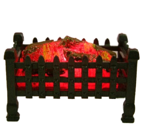 Dolls House Glowing Log Fire Basket Light up Miniature - Etsy
