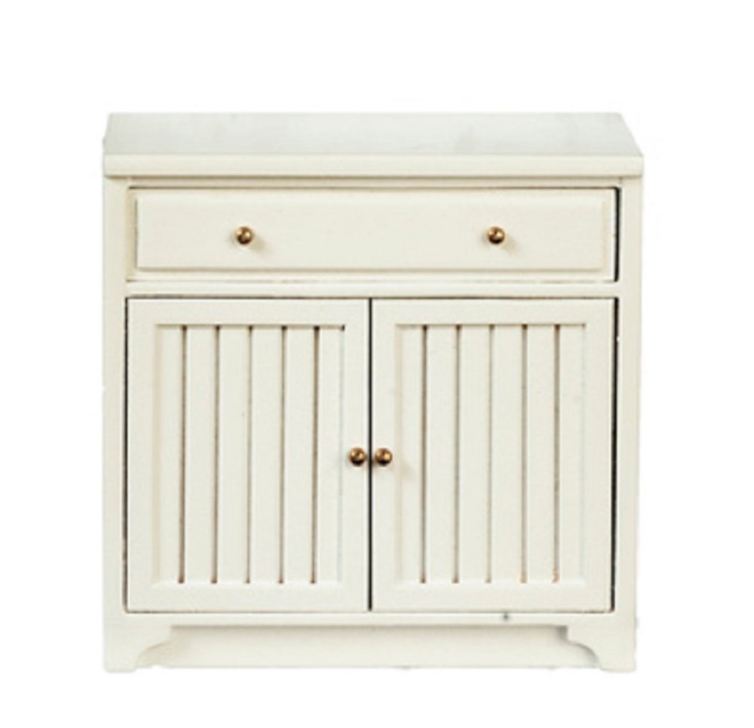 Dolls House White Base Unit Bottom Cabinet JBM Miniature Kitchen ...