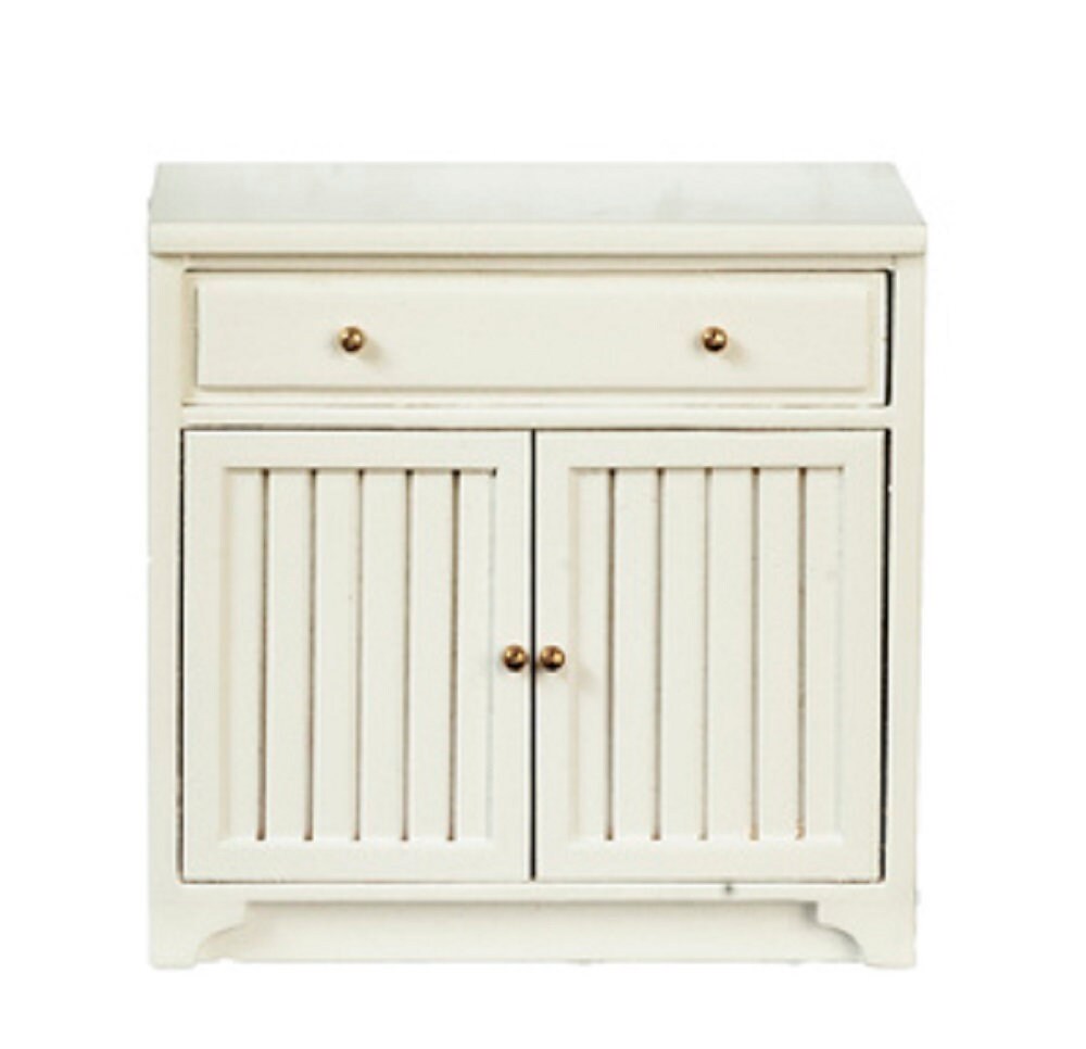 Meuble bas blanc pour maison de poupées Meubles de cuisine miniatures JBM