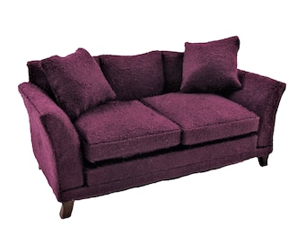 Dolls House Modern Purple Sofa Contemporary Living Room Furniture