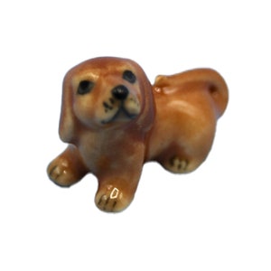 Dolls House Small Dachshund Sitting Pet Puppy Dog Miniature Accessory 1:12