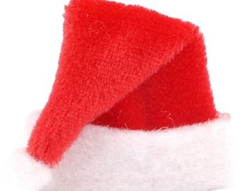 Dolls House Red &amp; White Santa’s Hat Miniature Christmas Accessory 1:12 Scale