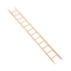 Dolls House Bare Wood Straight Step Ladder 13 Inches Miniature Garden Accessory
