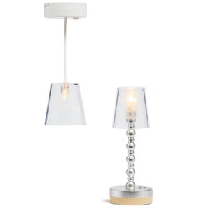 Lámpara de techo y de pie Lundby, luces modernas para casa de muñecas, funciona con pilas, LED