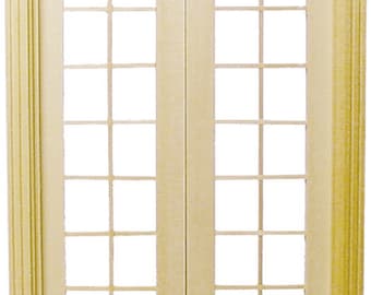 Dolls House Double Hung French Doors Builders DIY Timber Merchants 1:12 Scale