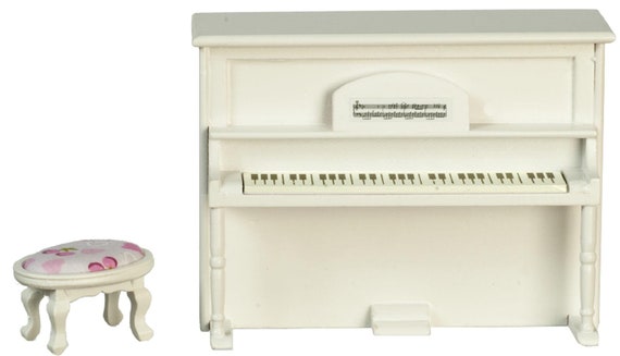 Piano de Maison de Poupée 1:12, Mini Piano Vertical pour Accessoires de Maison de Poupée