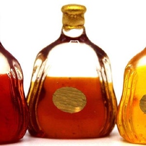 Dolls House 3 Cognac Brandy Liquor Bottles Miniature Pub Shop Accessory 1:12