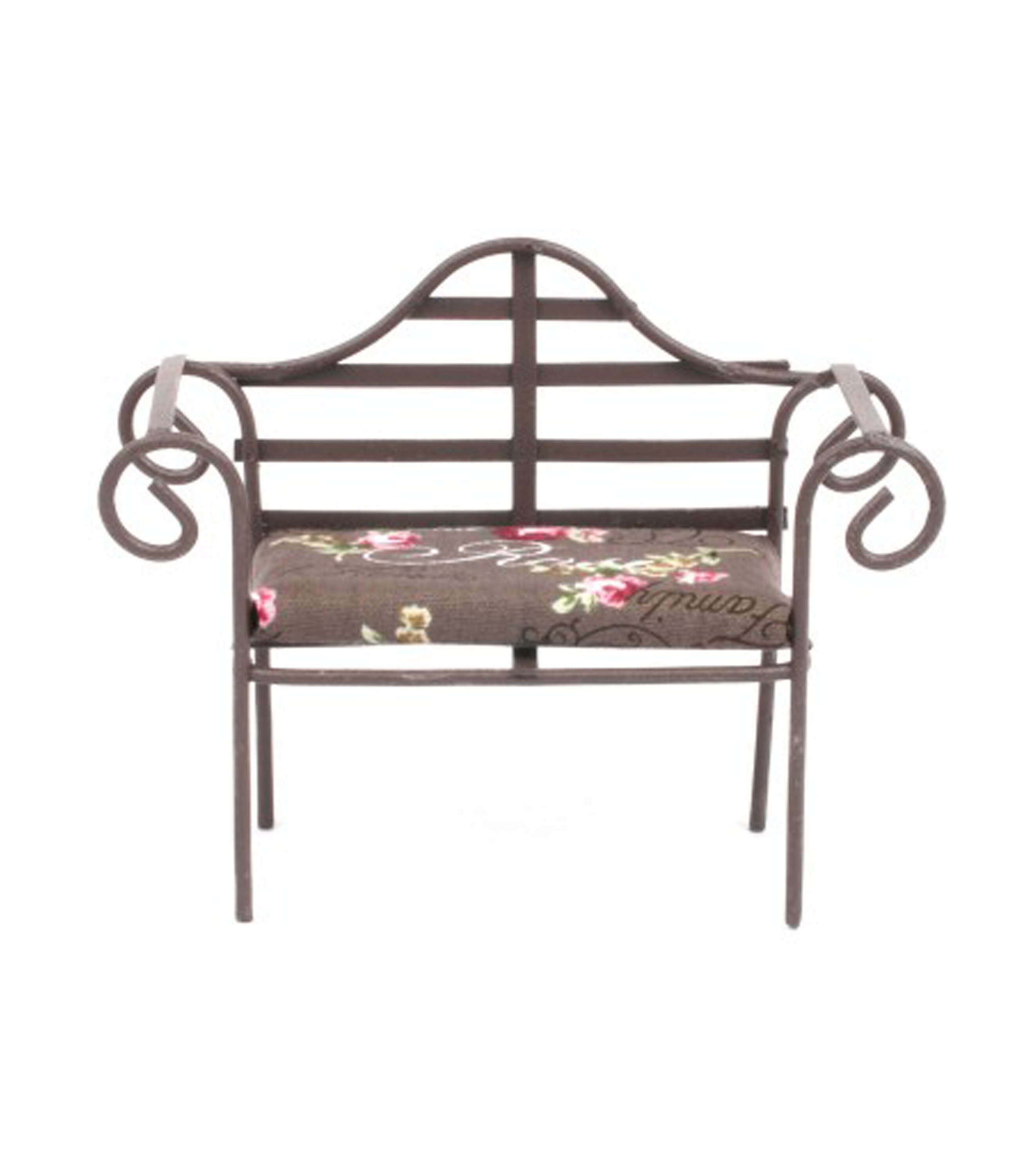 Dolls House Brown Metal Garden Bench Miniature Reutter Outdoor Etsy