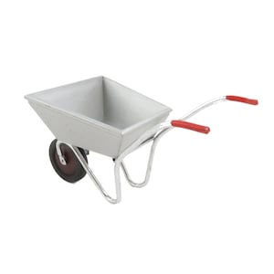 Zilveren kruiwagen poppenhuis miniatuur 1:12 tuinaccessoire
