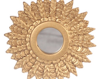 Dolls House Giltwood 1950s Sunburst Mirror Miniature Accessory