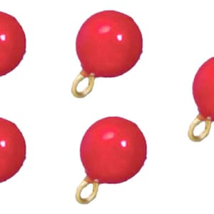Dolls House 5 Red Baubles Miniature Christmas Tree Ornaments Decorations 1:12