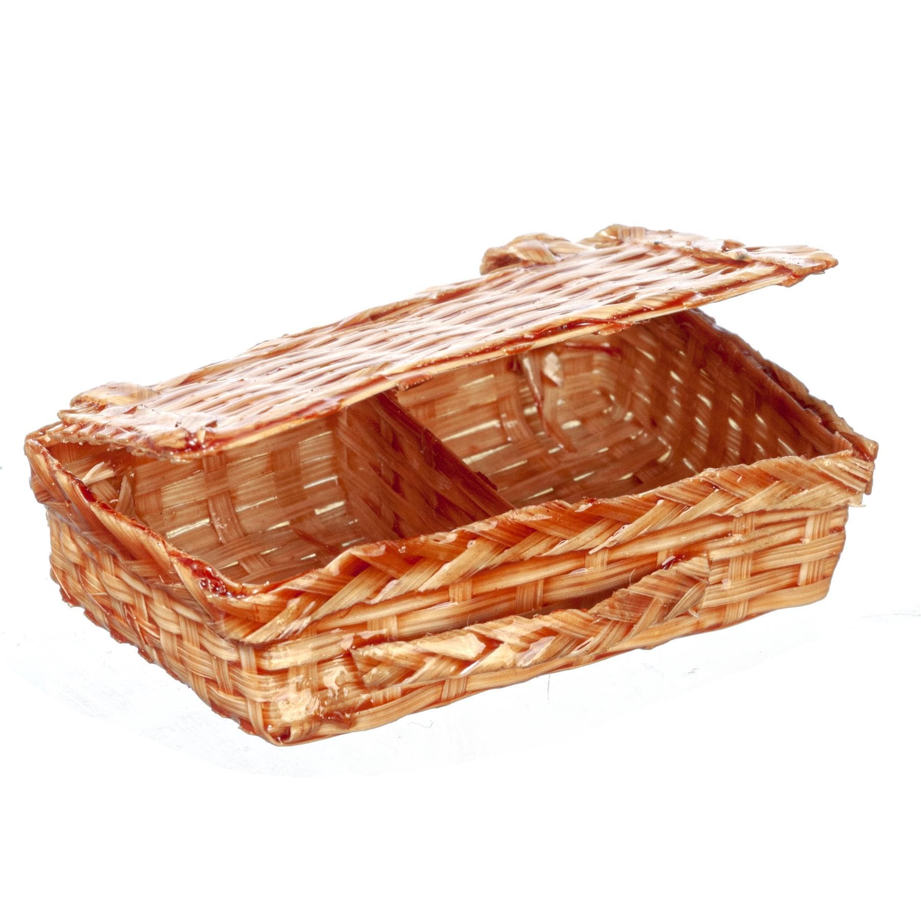 Cesto portaoggetti per picnic in vimini per casa delle bambole, accessorio per esterni in miniatura - Italia
