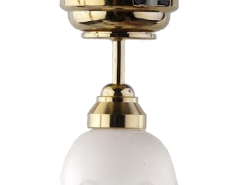 Mini-Puppenhaus-Lampe Mit Kuppel – 1:12 Maßstab, Mit Batterie – Warmes Licht Für Puppenstuben