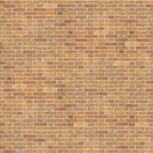 Könnte beinhalten: Eine Backsteinmauer in rot-orange Farbe. Die Steine sind in einem versetzten Muster angeordnet.