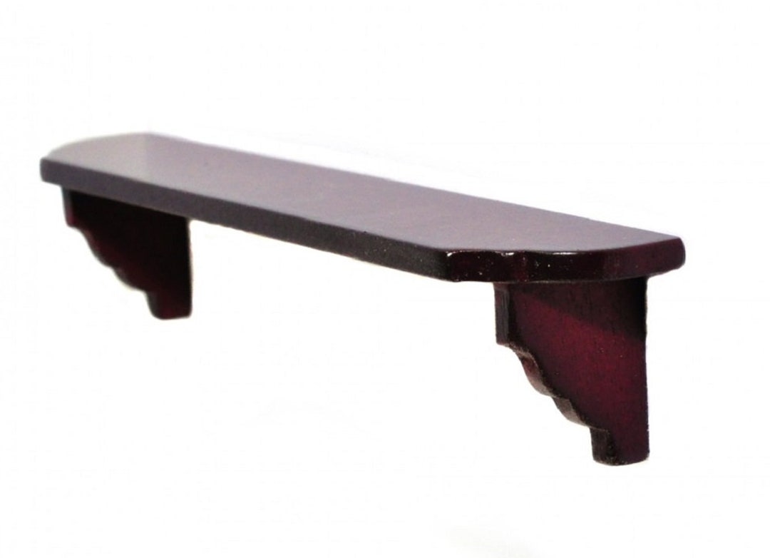 Melody Jane Puppenhaus Regal – Mahagoni Miniatur Holzregal, Wandmontage, Maßstab 1:12, Ca. 110 Mm Lang