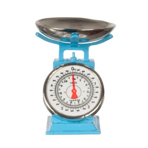 Dolls House Blue Weighing Scales Miniature Kitchen Grocery Shop Accessory 1:12