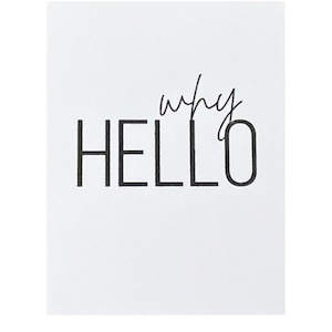 Dolls House Why Hello Print Poster Typographic Wall Art 1:12 Home Decor Accessory