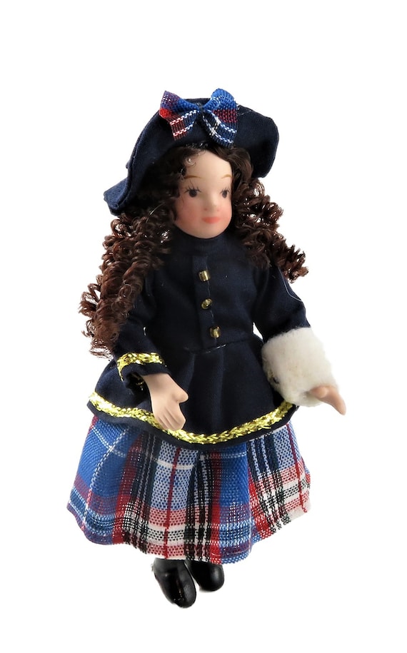 Buy Dolls House Victorian Little Girl in Winter Outfit 1:12 Scale