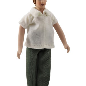 Dolls House Modern Man in Summer T-Shirt & Jeans Porcelain Dad 1:12 People