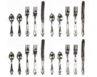 Dolls House Tableware Cutlery Set Miniature 1:12 Plastic Dining Room Accessory