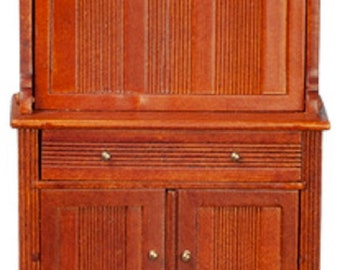 Dolls House Bureau Secretary Desk Walnut JBM Miniature Study Office Furniture