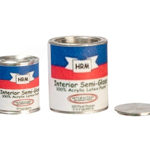 Dolls House Paint Can Tin Set of 2 Miniature Work Tool DIY Shop Accessory 1:12