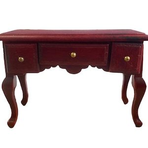 Dolls House Mahogany Writing Desk Secretary Table Miniature 1:12 Study Furniture