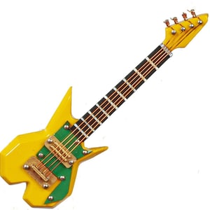 Dolls House Electric Guitar Warlock Yellow Miniature Music Room Instrument