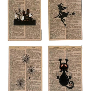 Dolls House Dictionary Page Posters Miniature Halloween Accessory 1:12 Scale