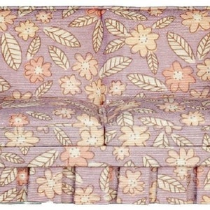 Dolls House Purple Floral Country Sofa Settee JBM Miniature Living Room Furniture