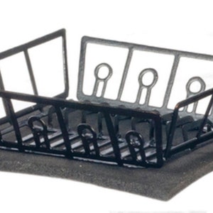 Dolls House Black Dish Drainer &amp; Drying Mat 1:12 Washing Up Kitchen Accessory