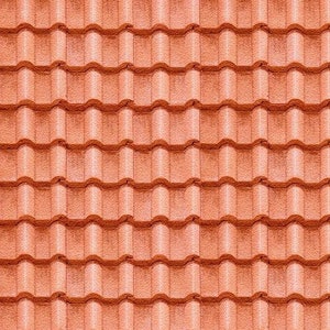 May include: A close-up of a red tiled roof. The tiles are arranged in a pattern of overlapping rows.